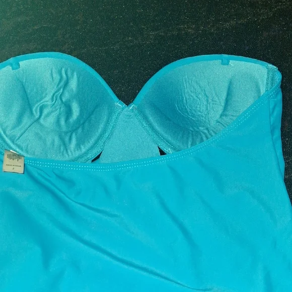 TiniBikini Turquoise Cutout One Piece Swimsuit - Picture 6 of 6